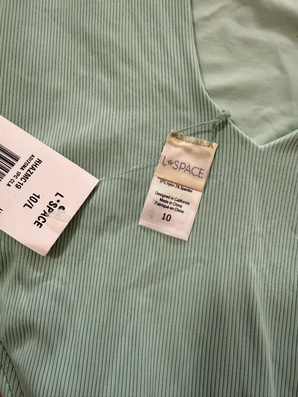 NWT L*Space Ridin’ High Ribbed Arizona One Piece Bathing Suit Green Sz 10 $169 - Picture 7 of 7